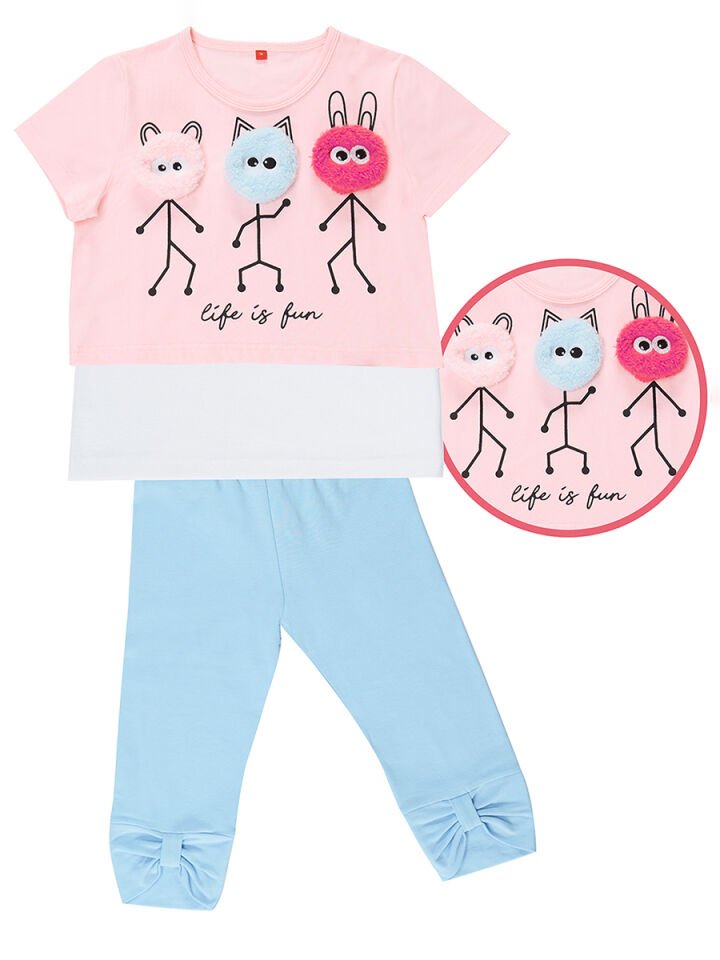 Life Is Fun Kız Çocuk T-shirt Tayt Takım