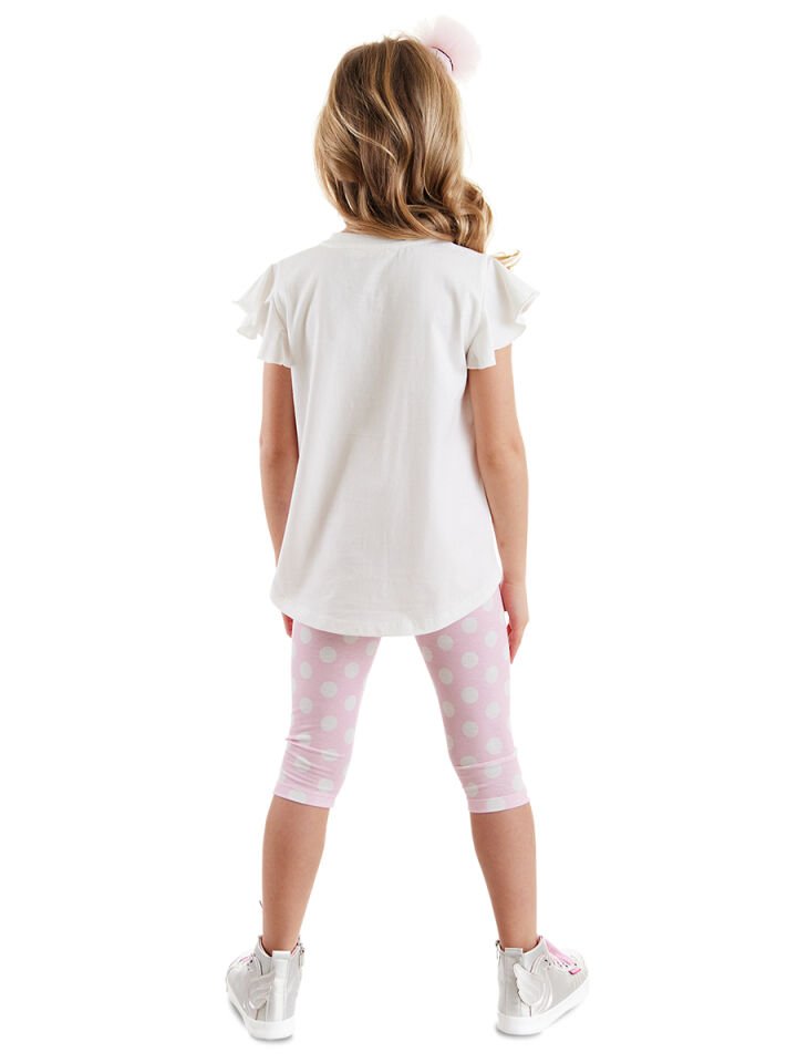 Balerin Hayvanlar Kız Çocuk T-shirt Tayt Takım 4 Y - Pembe