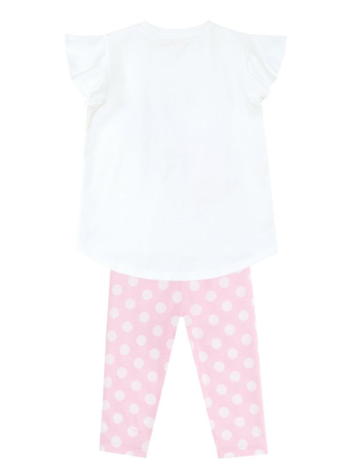 Balerin Hayvanlar Kız Çocuk T-shirt Tayt Takım 4 Y - Pembe