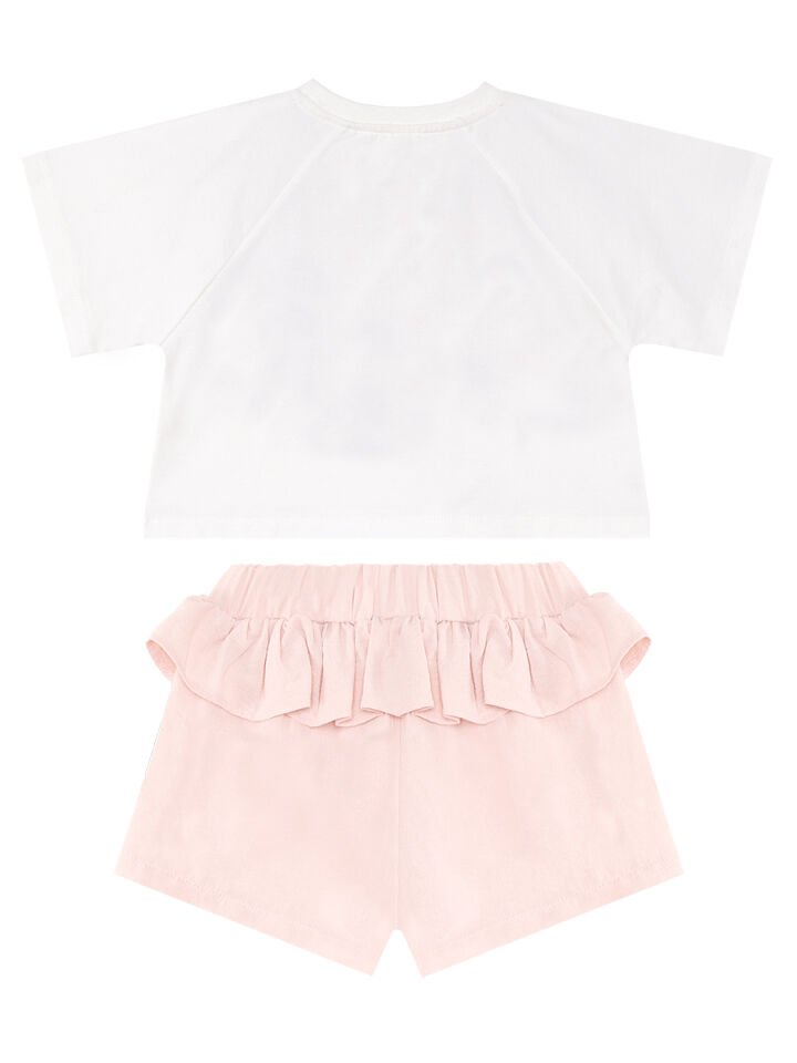 İkiz Ceylan Kız Çocuk T-shirt Şort Takım 2 Y - Pembe