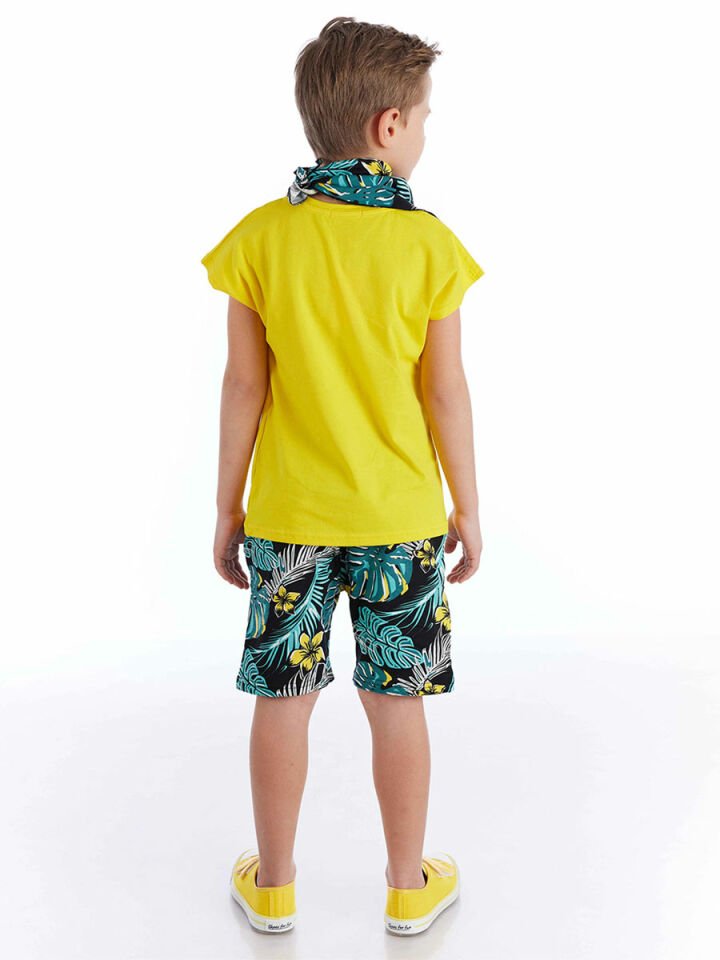 Hawaii Erkek Çocuk T-shirt Şort Bandana Takım