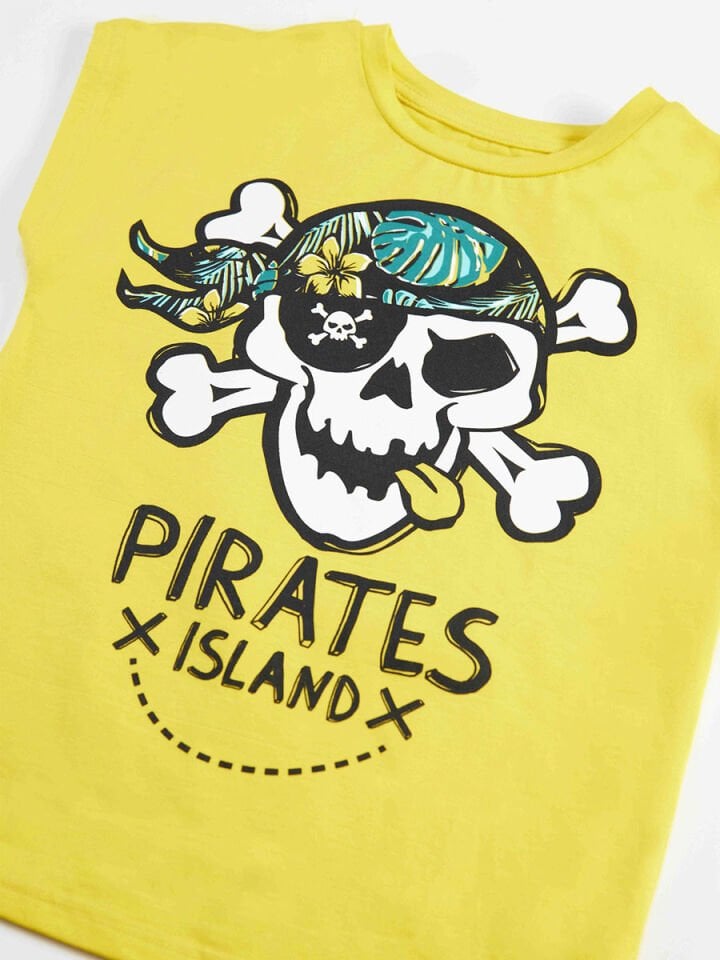 Hawaii Erkek Çocuk T-shirt Şort Bandana Takım