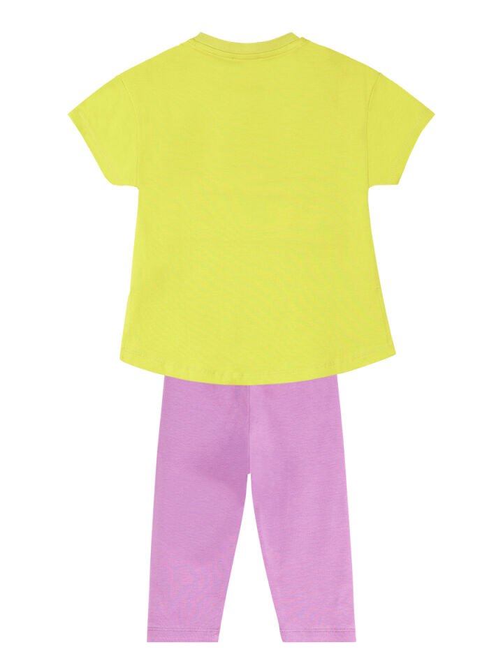Cool Unicorn Kız Çocuk T-shirt Lila Tayt Takım 5 Y - Sarı, Pembe