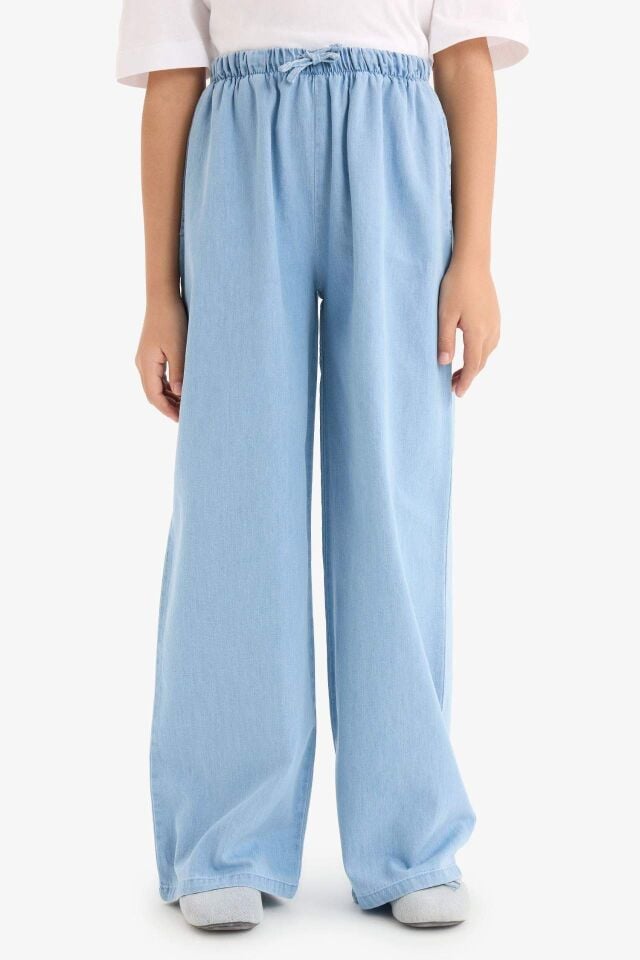 Kız Çocuk Wide Leg Geniş Paça Jean Pantolon