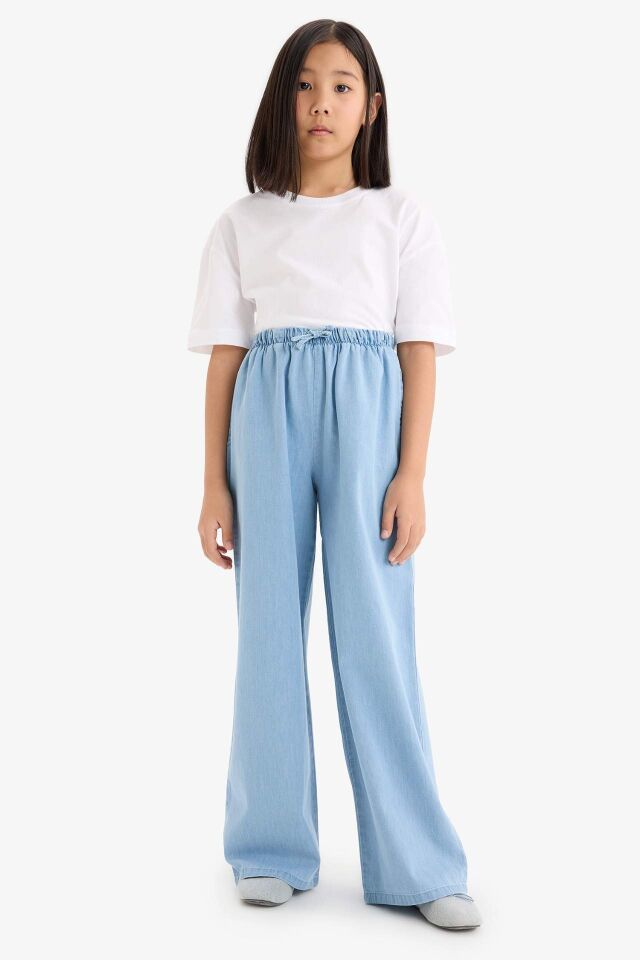 Kız Çocuk Wide Leg Geniş Paça Jean Pantolon