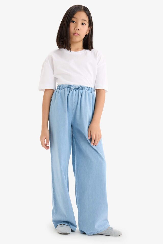 Kız Çocuk Wide Leg Geniş Paça Jean Pantolon
