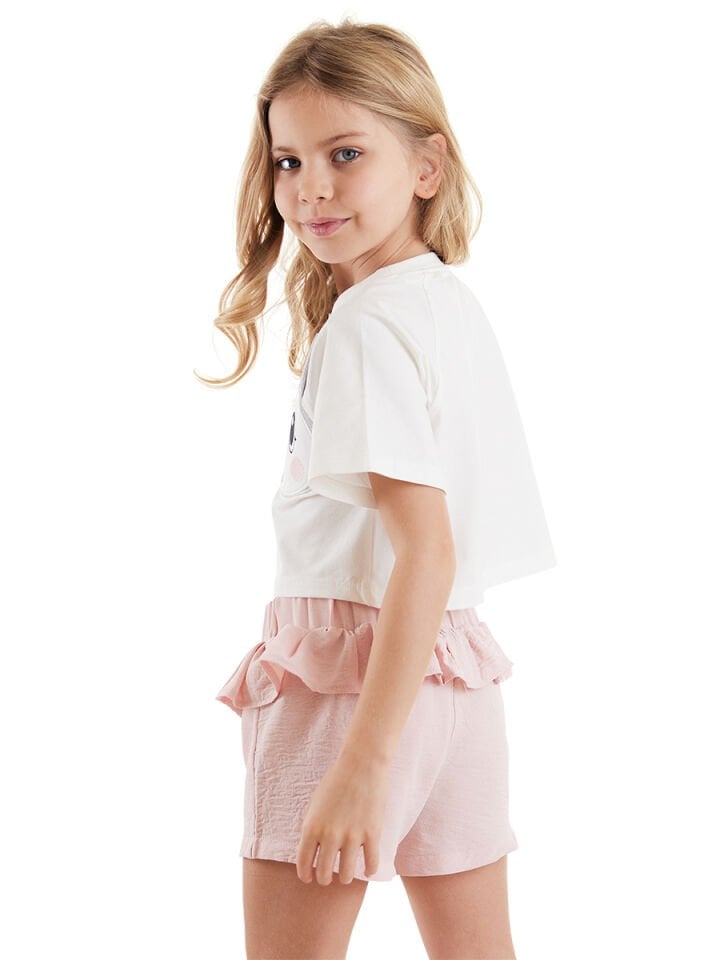 İkiz Ceylan Kız Çocuk T-shirt Şort Takım 8 Y - Pembe