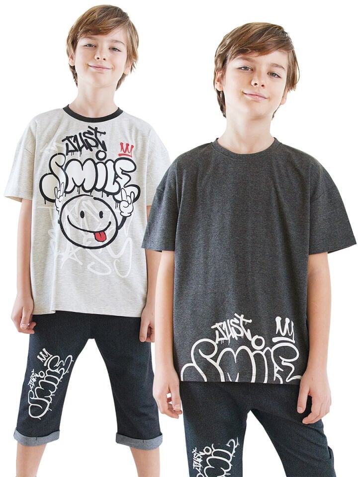 Just Smile Erkek Çocuk 2'li T-shirt Takım