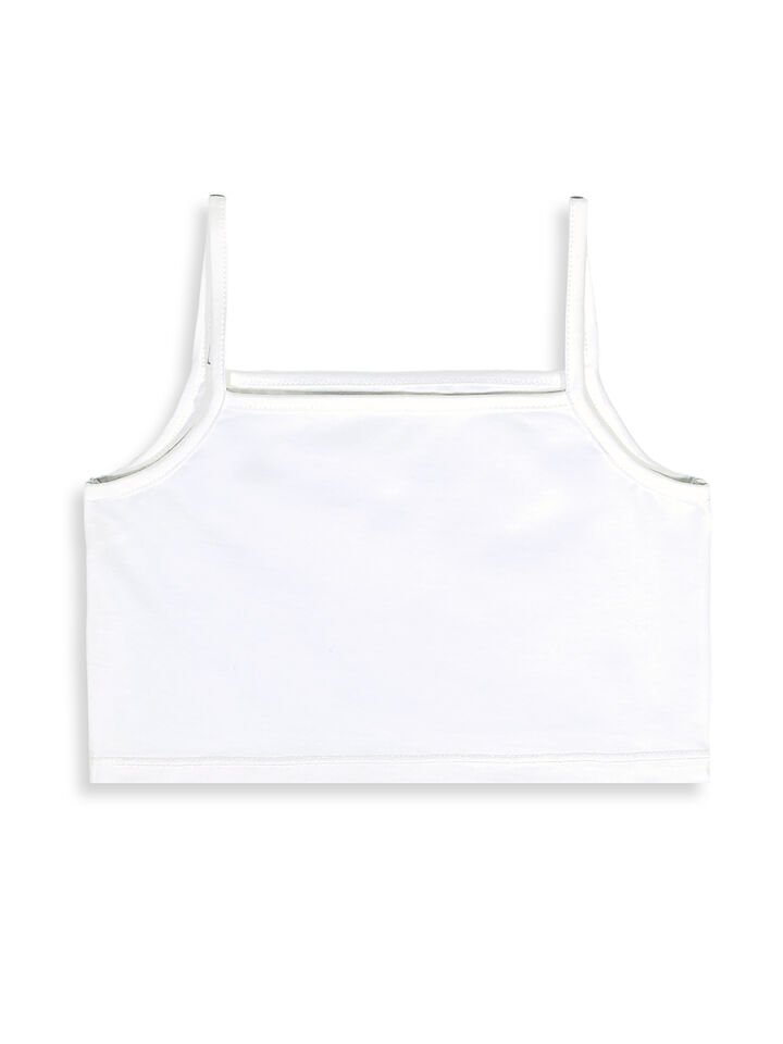 Kız Çocuk Gri Beyaz Crop Askılı 2'li Takım