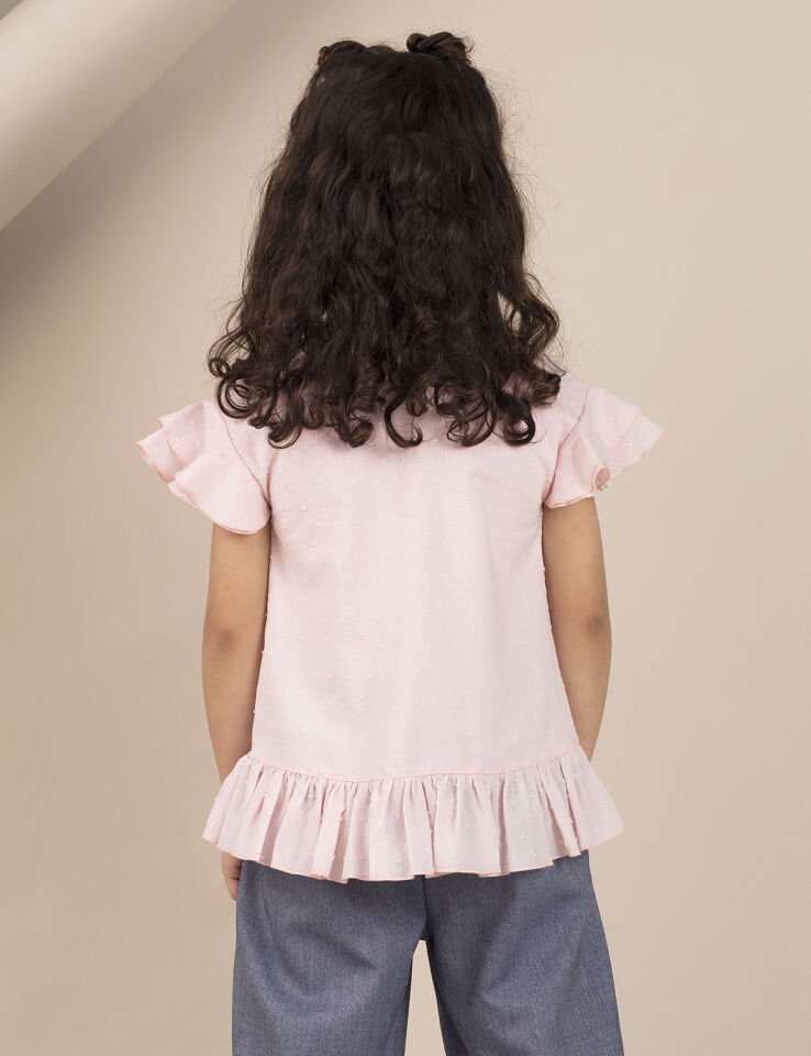 Pembe Nopeli Kız Çocuk Bluz 7 Y - Pembe