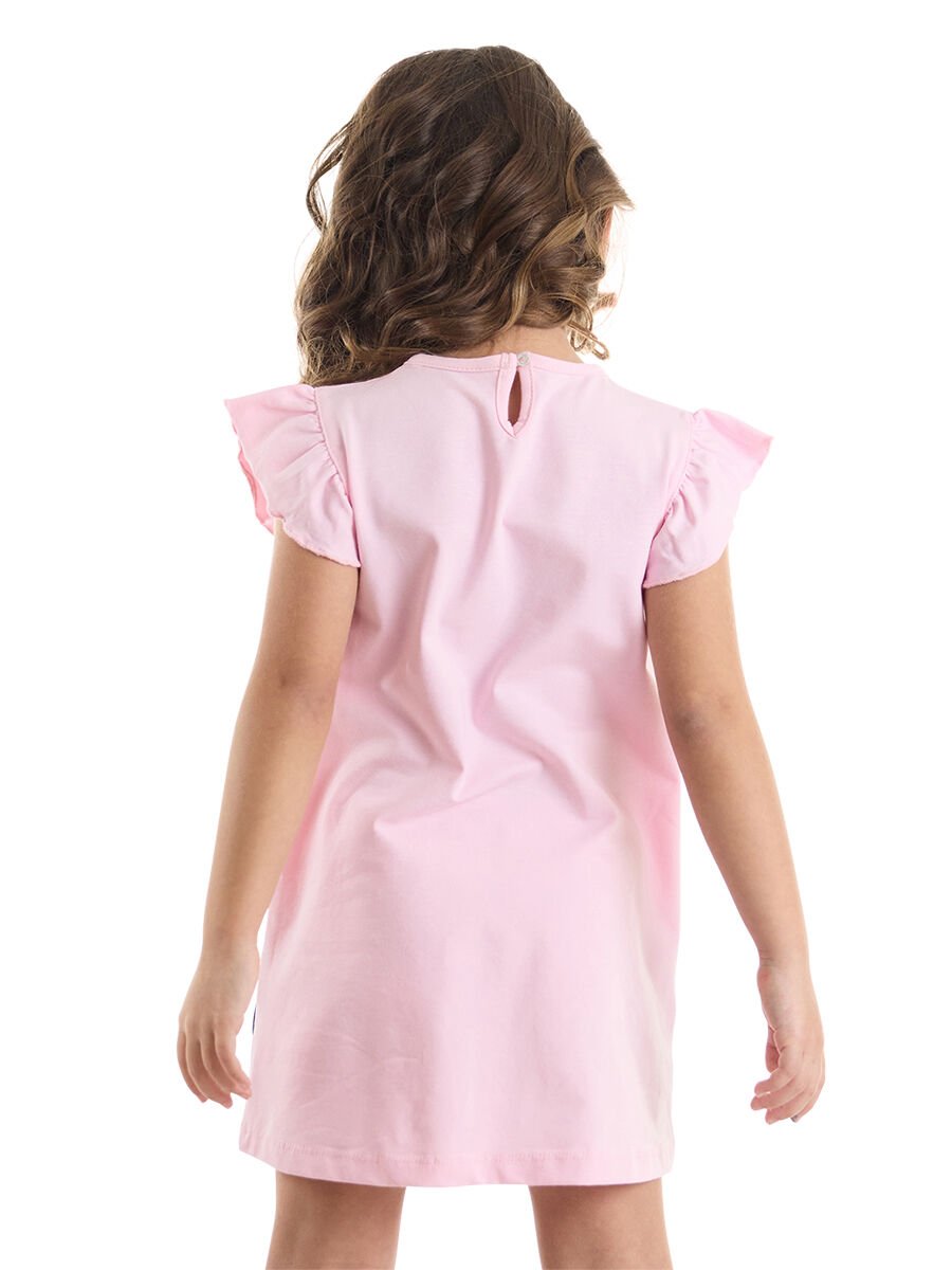 Çizgili Dostlar Kız Çocuk Elbise