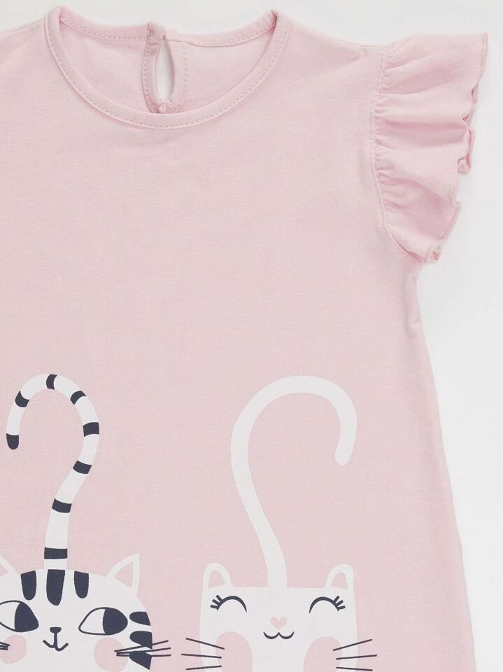 Çizgili Dostlar Kız Çocuk Elbise