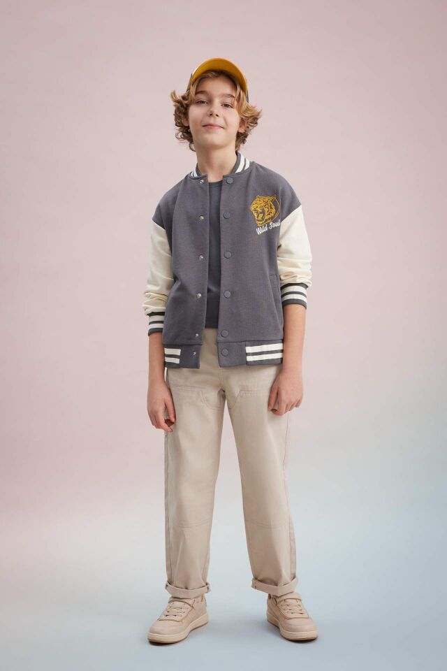 Erkek Çocuk Loose Fit Standart Paça Gabardin Pantolon