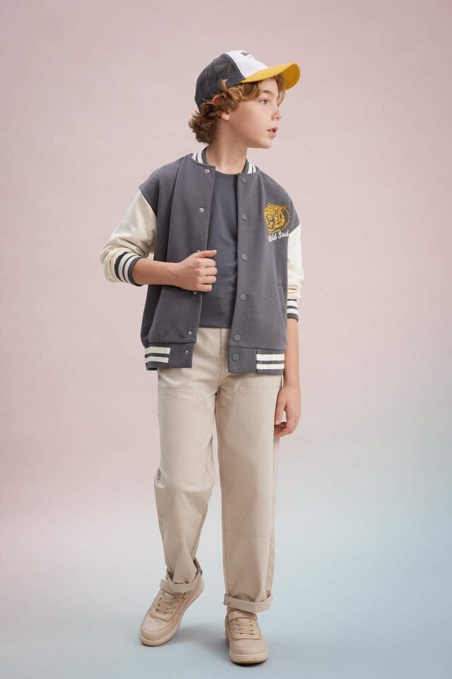 Erkek Çocuk Loose Fit Standart Paça Gabardin Pantolon