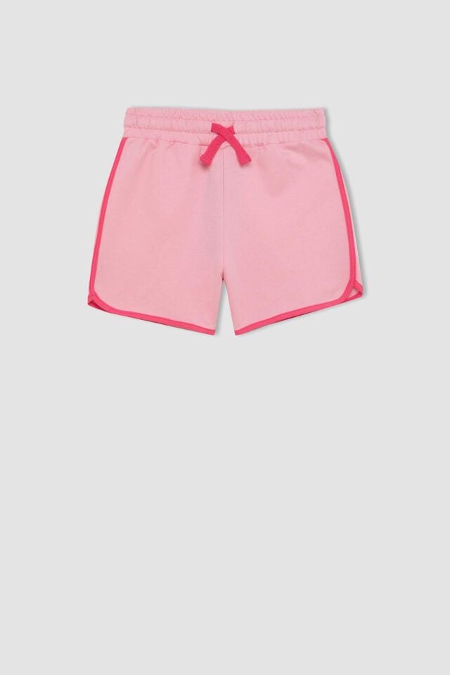 Kız Çocuk Beli Lastikli Basic Düz Şort