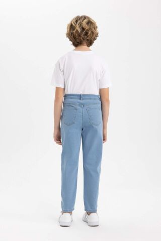 Erkek Çocuk Balloon Fit Düz Paça Jean Pantolon