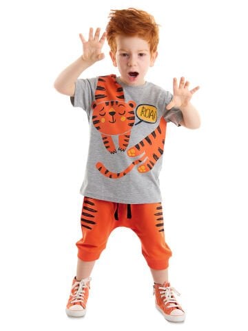 Roar Kaplan Erkek Çocuk T-shirt Kapri Şort Takım