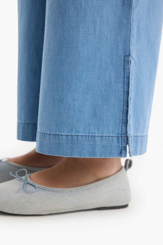 Kız Çocuk Culotte Geniş Paça Jean Pantolon