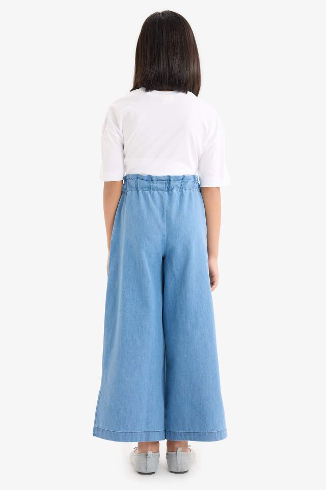Kız Çocuk Culotte Geniş Paça Jean Pantolon