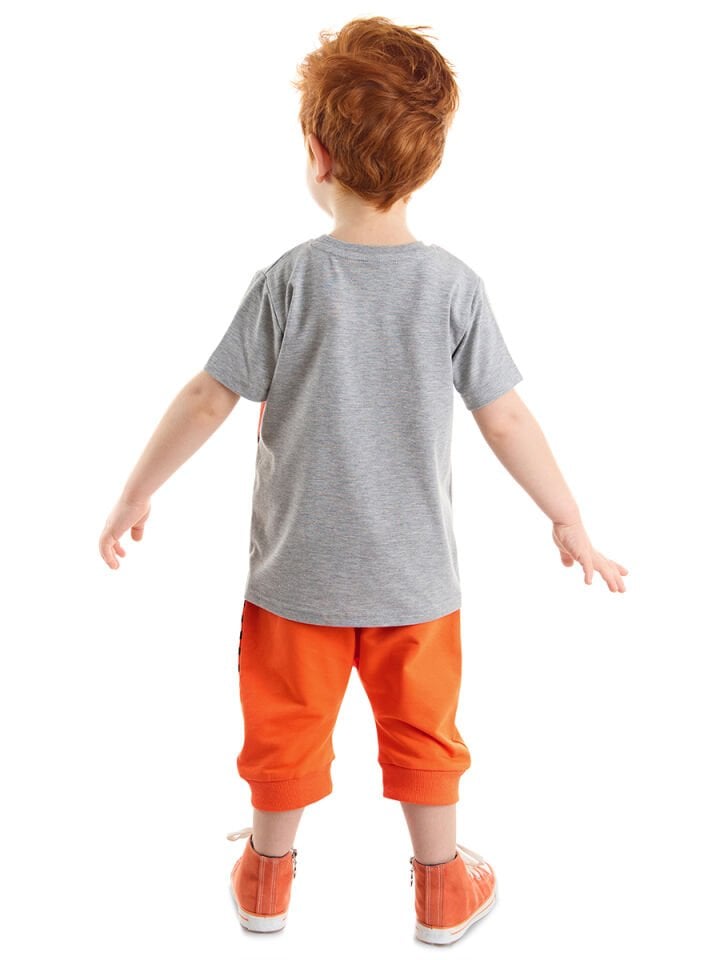 Roar Kaplan Erkek Çocuk T-shirt Kapri Şort Takım 4 Y - Gri, Turuncu