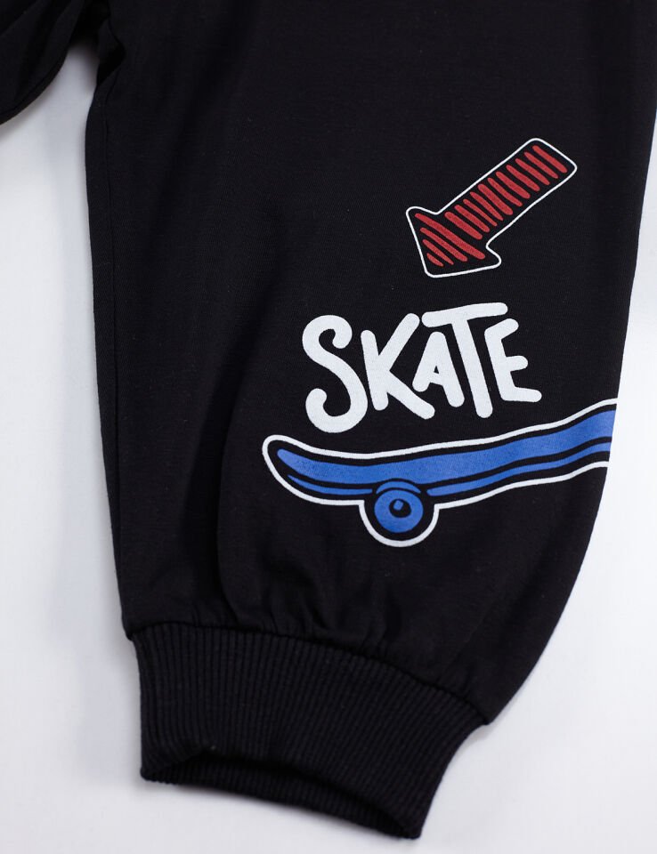 Born to Skate Erkek Çocuk T-shirt Kapri Şort Takım