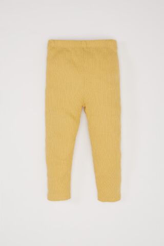 Kız Bebek 2'li Takım Bisiklet Yaka Dokuma Etiketli Sweatshirt Beli Lastikli Tayt