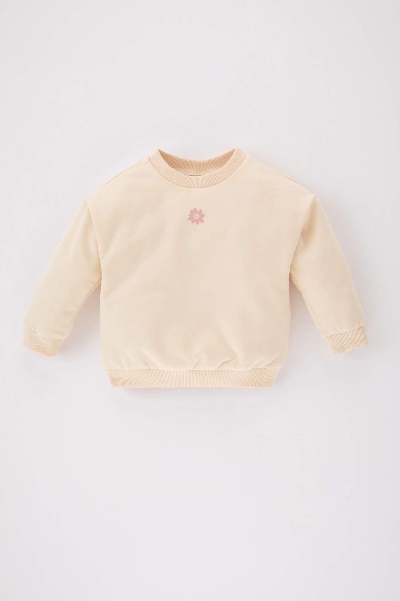 Kız Bebek Bisiklet Yaka Kalın Sweatshirt