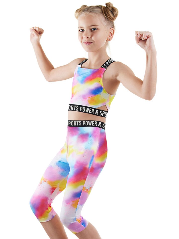 Batik Kız Çocuk Crop Top Spor Tayt Takım 9 Y - Pembe