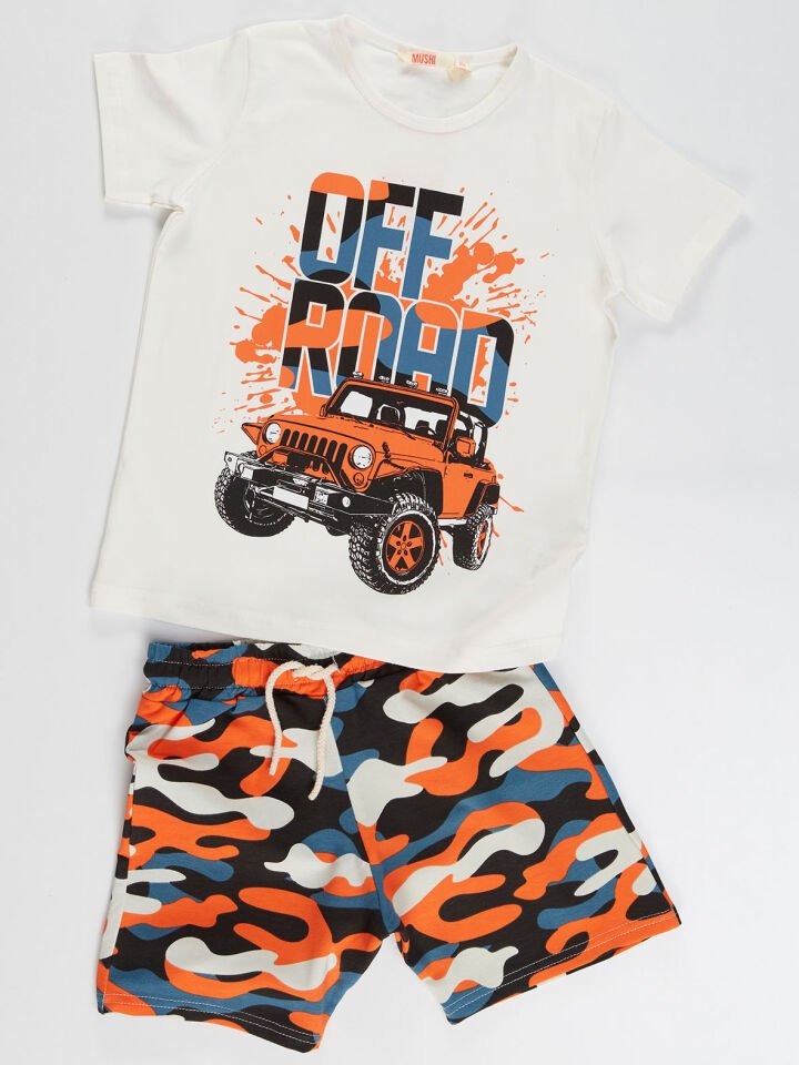 Road Kamuflaj Erkek Çocuk T-shirt Şort Takım 4 Y