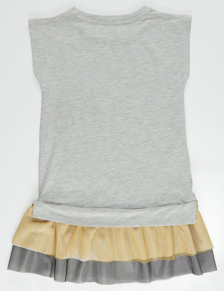 Mini Leopar Kız Çocuk Elbise 3 Y - Gri