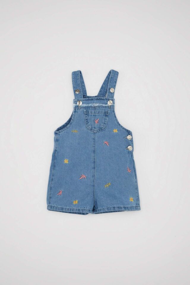 Kız Bebek Nakışlı Jean Tulum