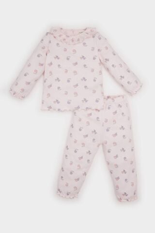 Kız Bebek Pijama Takımı Meyve Desenli Uzun Kollu Üst Uzun Alt