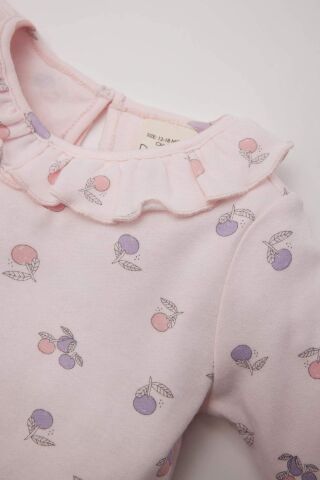 Kız Bebek Pijama Takımı Meyve Desenli Uzun Kollu Üst Uzun Alt