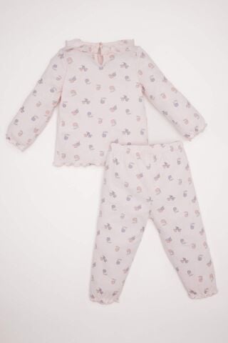 Kız Bebek Pijama Takımı Meyve Desenli Uzun Kollu Üst Uzun Alt