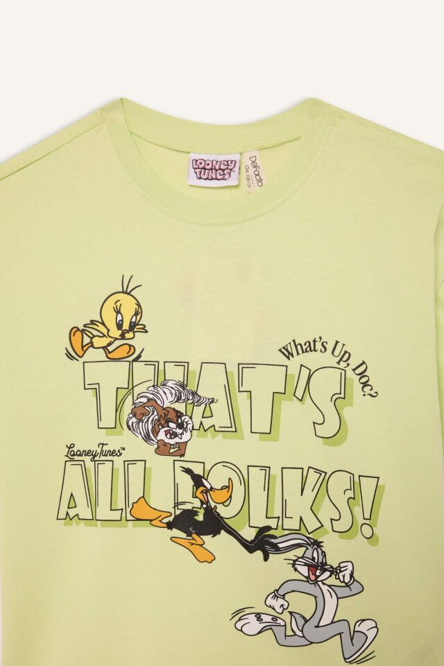 Kız Çocuk Looney Tunes Relax Fit Bisiklet Yaka Kısa Kollu Tişört