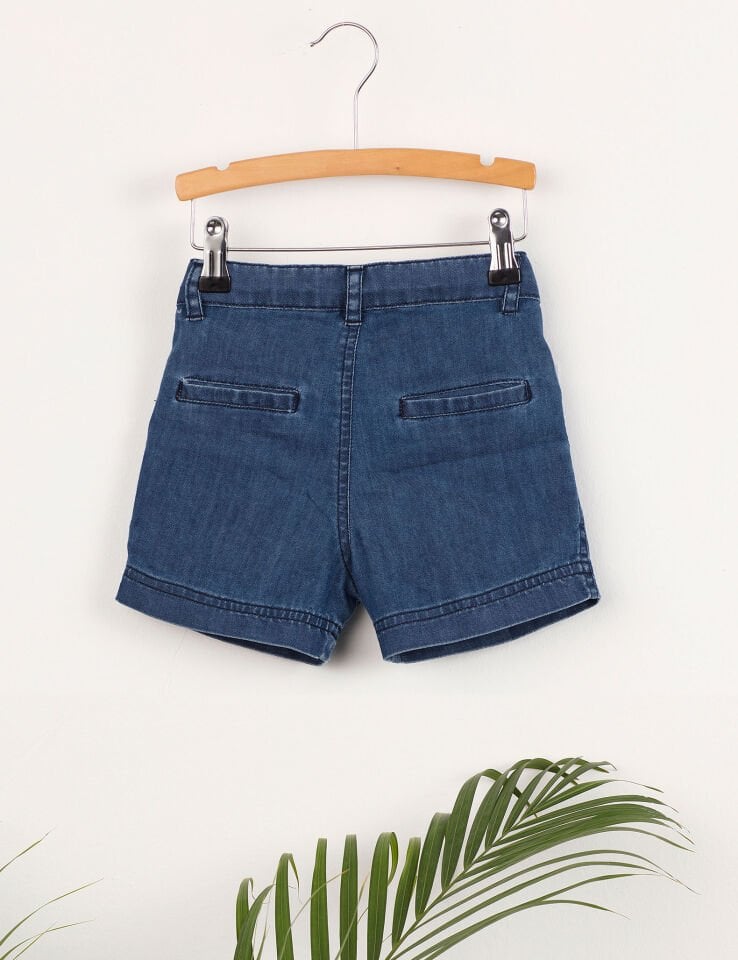 Pileli Erkek Çocuk Denim Şort