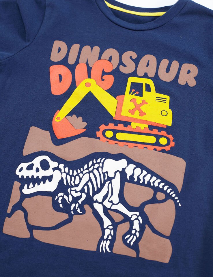 Dozer Dino Erkek Çocuk T-shirt Pantolon Takım 8 Y - Lacivert, Mavi
