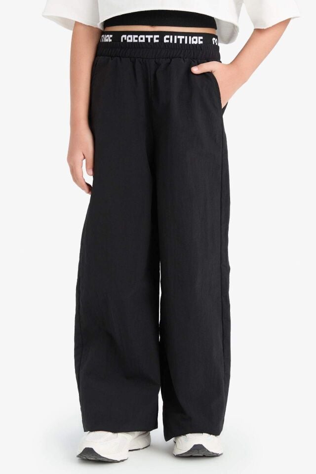 Kız Çocuk Wide Leg Geniş Paça Pamuklu Pantolon