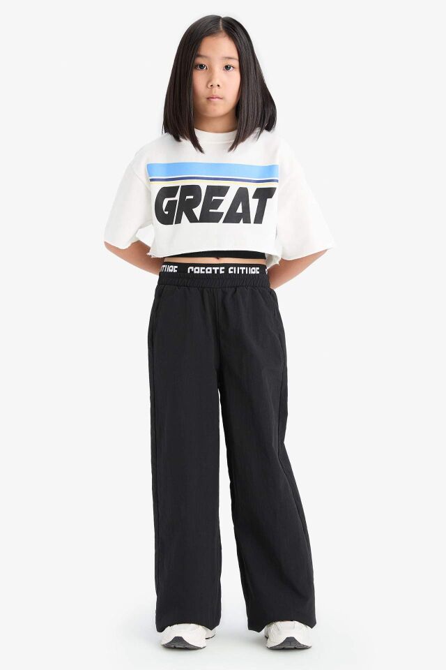 Kız Çocuk Wide Leg Geniş Paça Pamuklu Pantolon