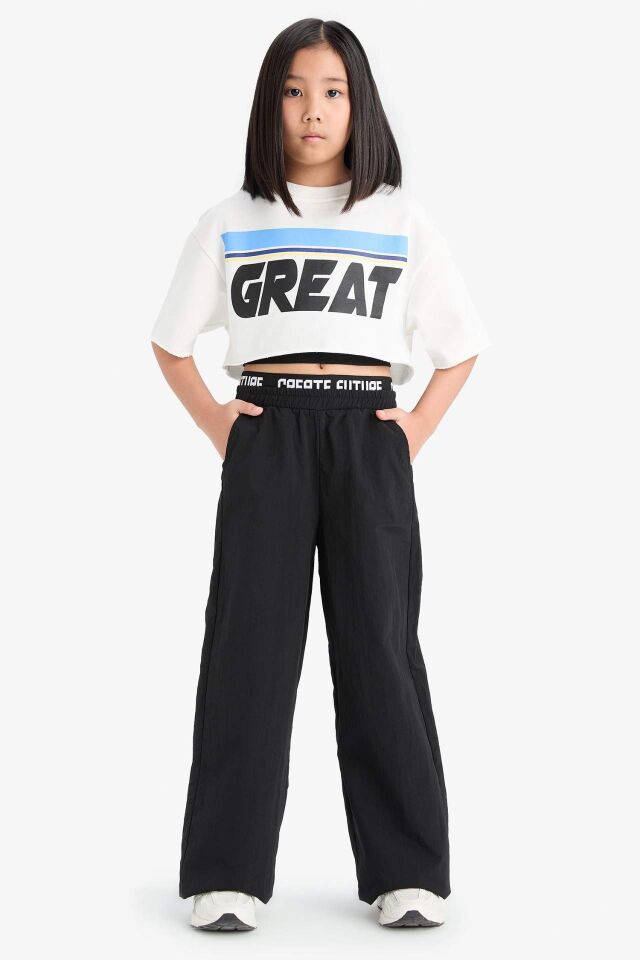 Kız Çocuk Wide Leg Geniş Paça Pamuklu Pantolon