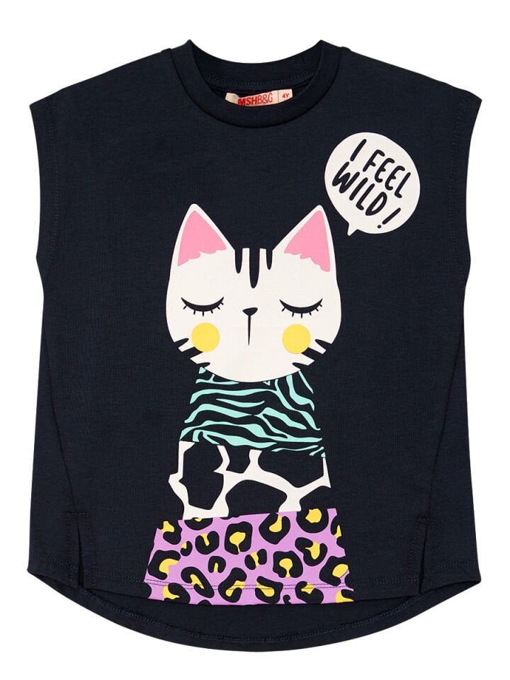 Orman Kedisi Kız Çocuk T-shirt Lila Tayt Takım