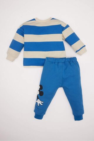 Erkek Bebek 2'li Takım Disney Mickey & Minnie Bisiklet Yaka Sweatshirt Eşofman Altı