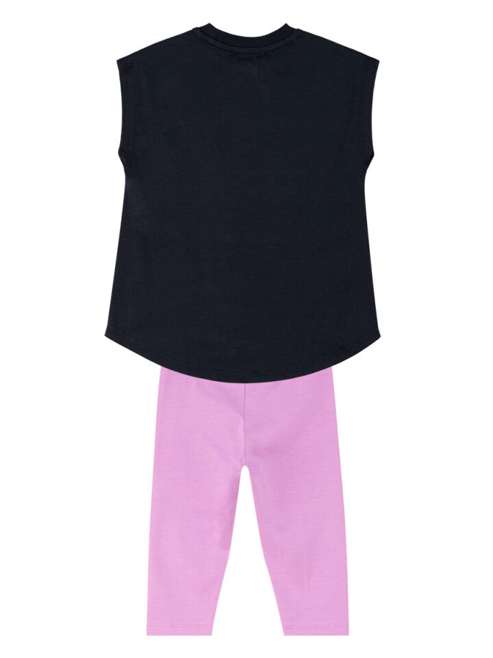 Orman Kedisi Kız Çocuk T-shirt Lila Tayt Takım 5 Y - Lila, Lacivert