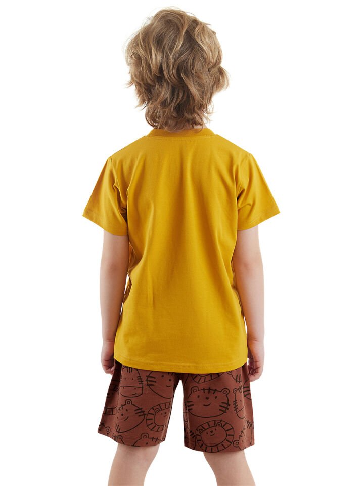 Wild Erkek Çocuk T-shirt Şort Takım 2 Y - Hardal