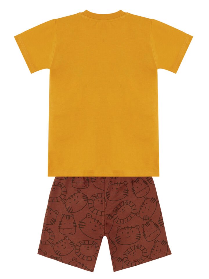 Wild Erkek Çocuk T-shirt Şort Takım 2 Y - Hardal