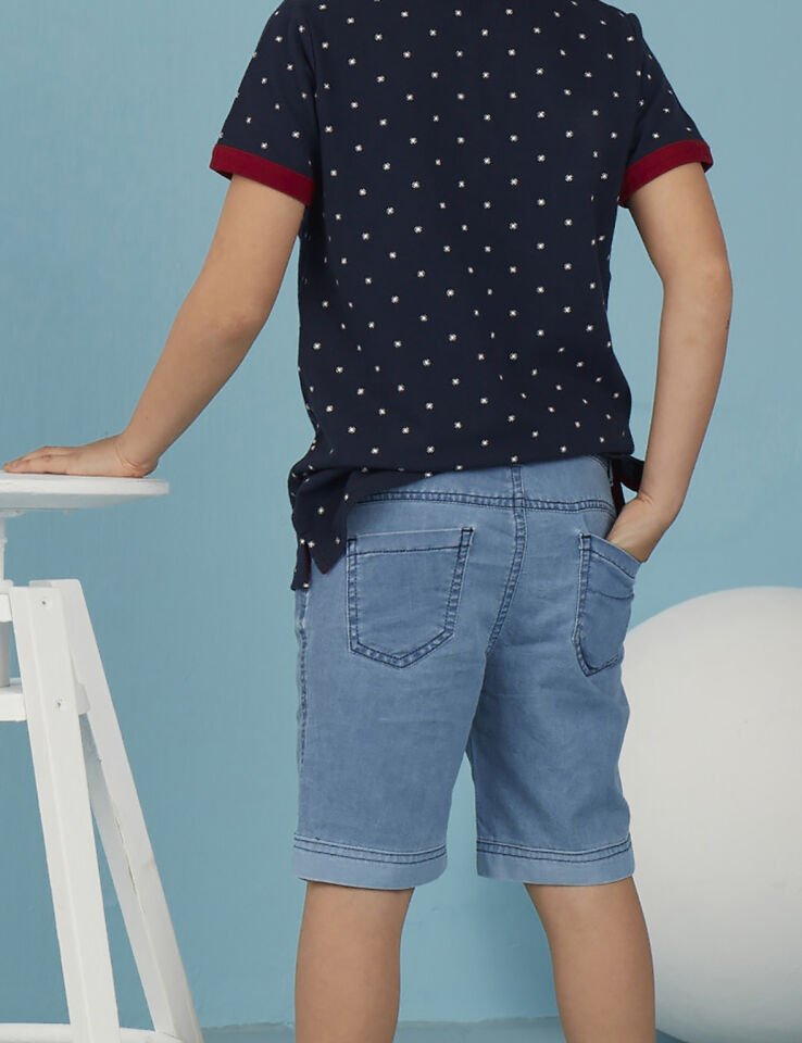 Açık Mavi Yıkamalı Erkek Çocuk Denim Şort
