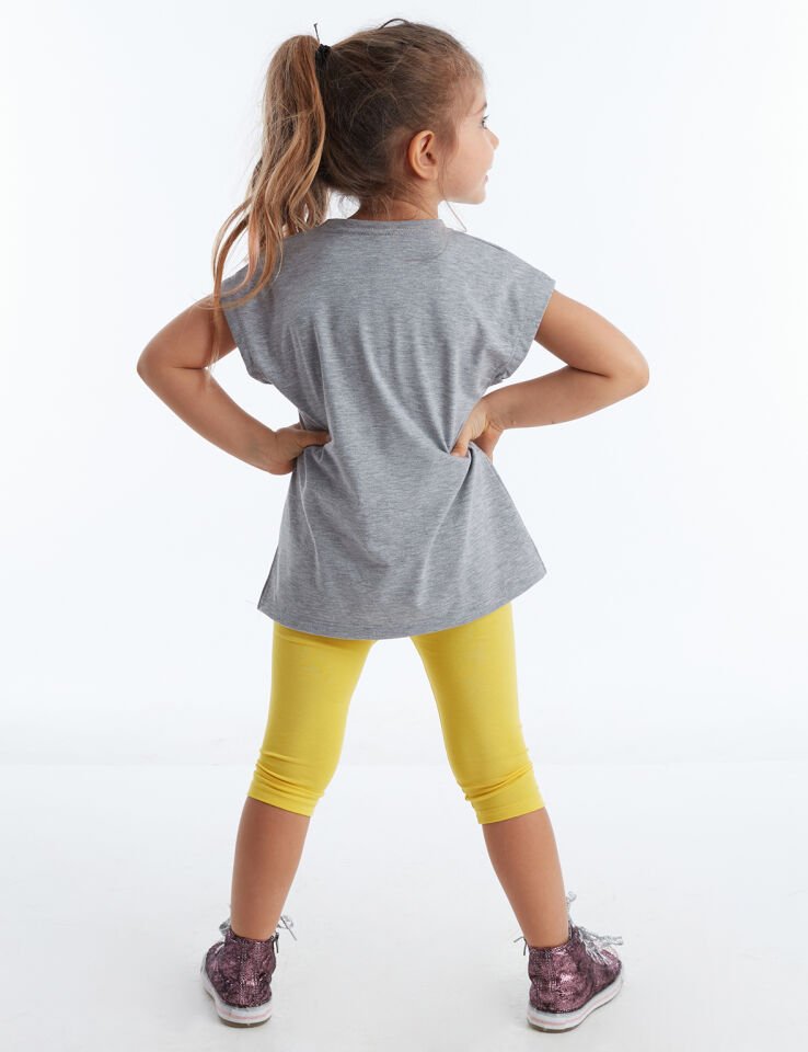 Rainbows Kız Çocuk Tunik Tayt Takım 4 Y - Gri Sarı