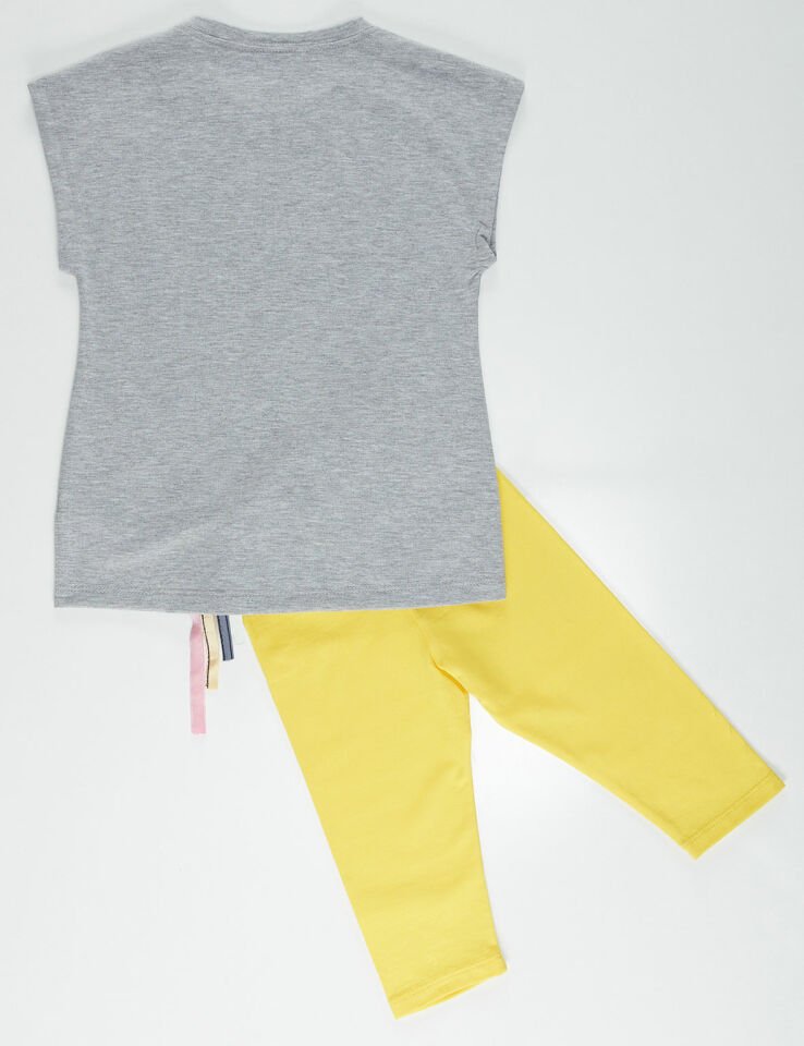 Rainbows Kız Çocuk Tunik Tayt Takım 4 Y - Gri Sarı