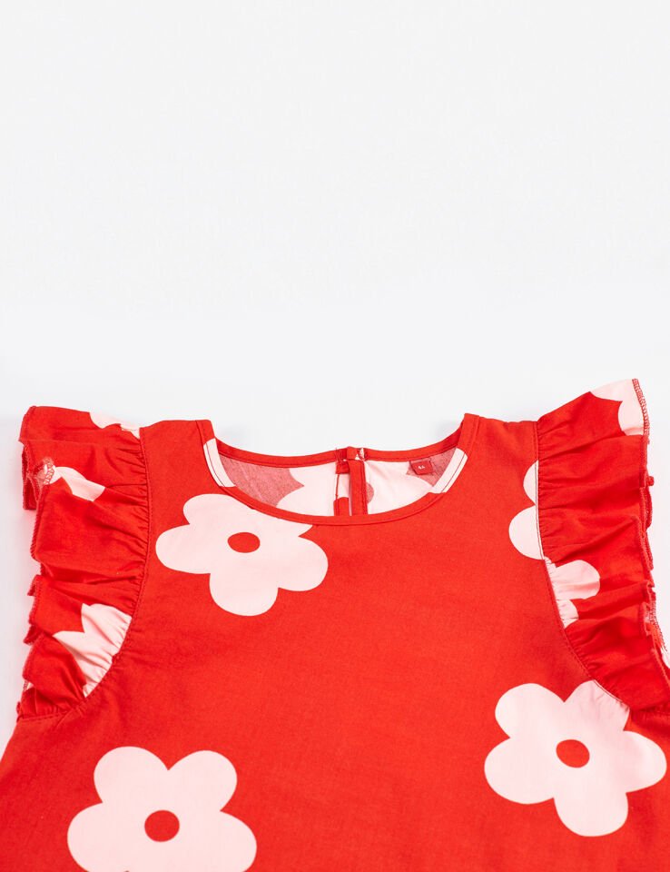 Frog Kırmızı Beyaz Kız Çocuk Tunik Tayt Takım