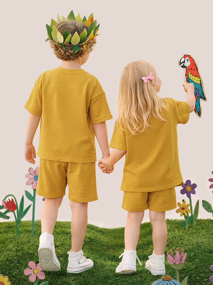Oversize Hardal Unisex T-shirt Şort Takım